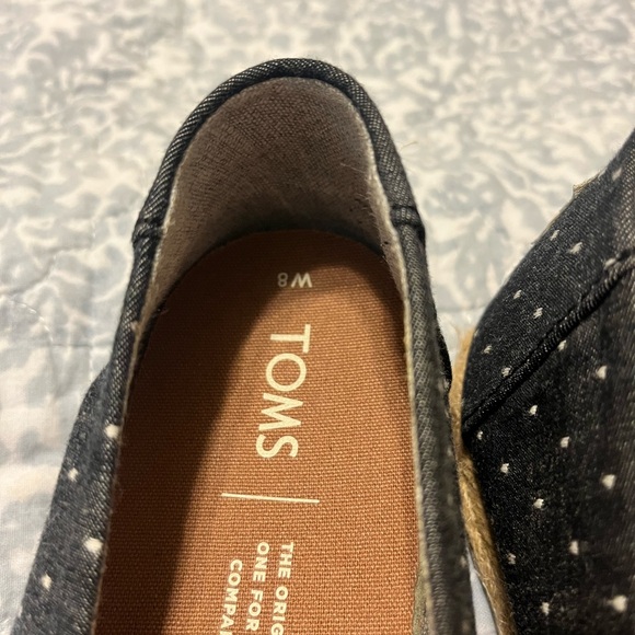 NWOT TOMS alpagarta chambray polka dot size 8 women’s rope style sole - Picture 7 of 10